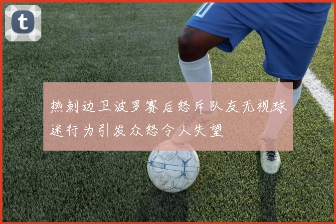 热刺边卫波罗赛后怒斥队友无视球迷行为引发众怒令人失望
